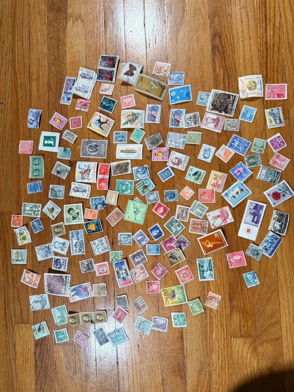 Large Vintage Worldwide Postage Stamp Lot 150+ Used International Stamps 1950s-7